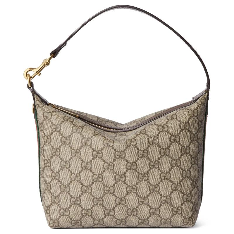 Gucci Ophidia detachable shoulder strap zipper closure Supreme canvas hand shoulder bag women's brown