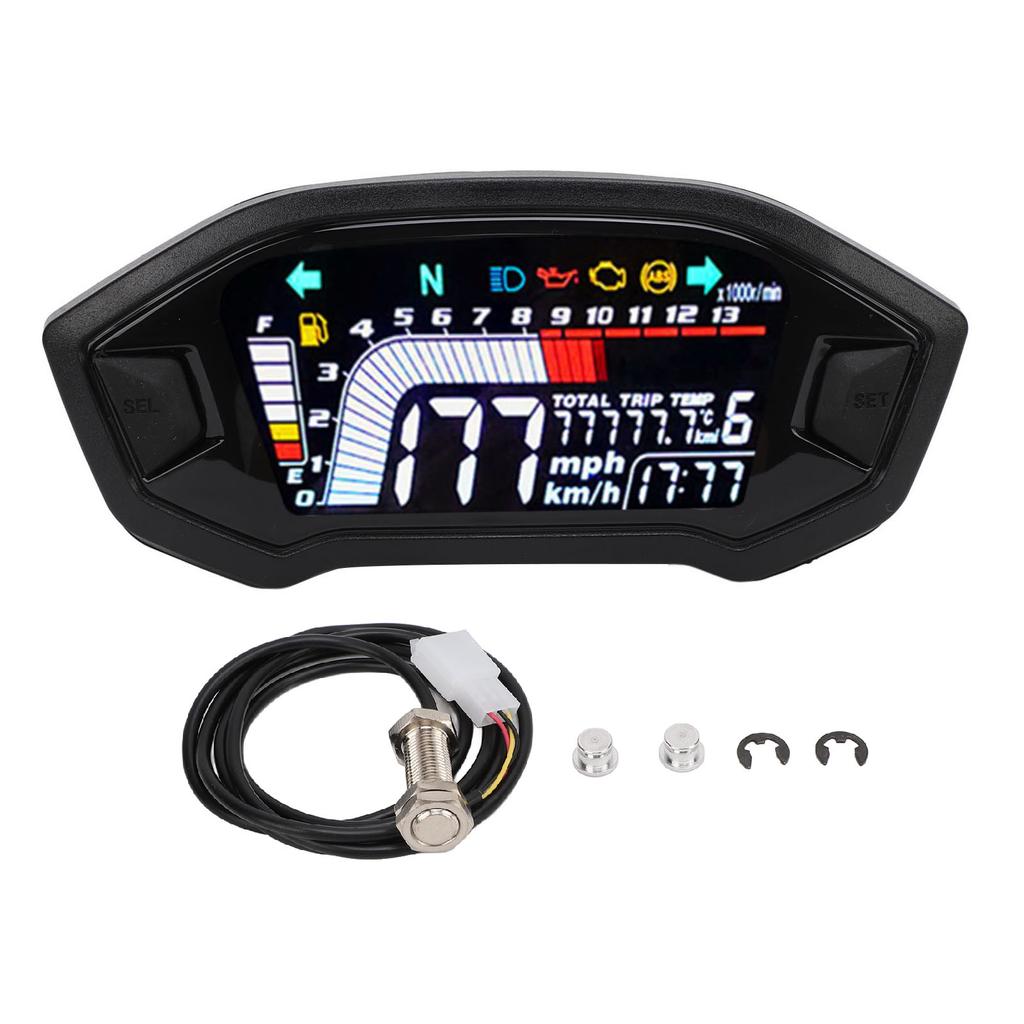 DC 8–12V Motociklo Spidometras Odometras Tachometras Skaitmeninis Panelė Universalus 1 2 4 Cilindrų Motociklams