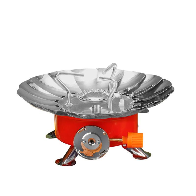Cross-border Portable Lotus-style Split-type Wind-proof Camping Backpacking Picnic Butane Gas Stove for 3-5 Peopleoutdoor серебряный