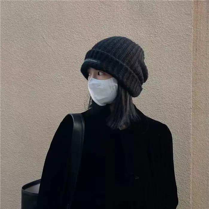 Japanese-Korean Soft Knitted Slouchy Hat for Women, Autumn/Winter Warmth, Fits Large Head, Cold Protection