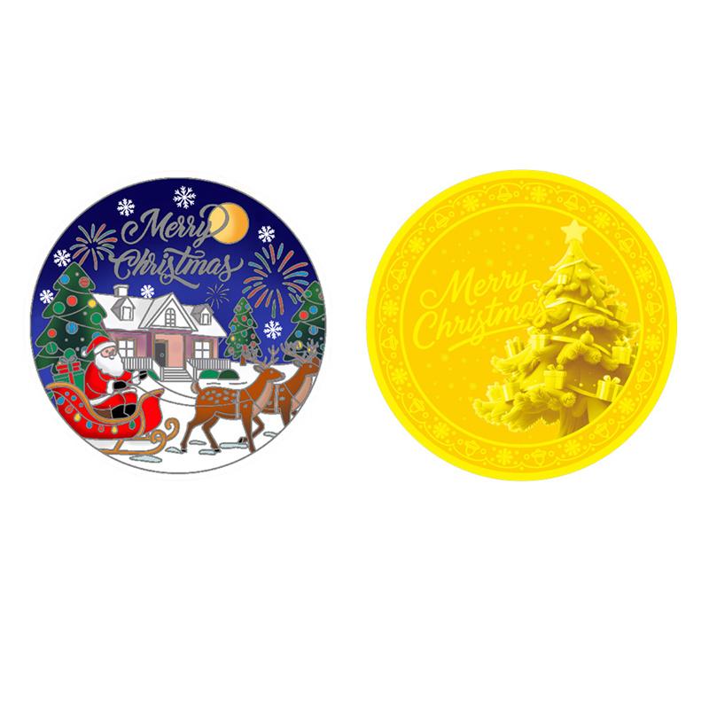 1 Stück Souvenir-Münze Frohe Weihnachten Gedenkmünzen Sammlung Metallhandwerk