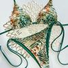 Polka Dot Print Sexy Triangle Cup Tie Side Two Piece Bikini Set Elegant For Beach Wear