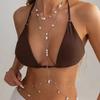 Salircon Summer Beach Sexy Bikini Imitation Pearl Necklace Waist Belly Chain for Women Bohemia Charm Body Chain 2026 New Jewelry