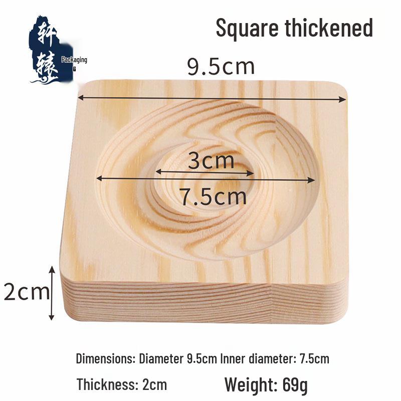 Round Natural Wood Jewelry Display Stand for Bracelets, Geometric Shape Square Tray