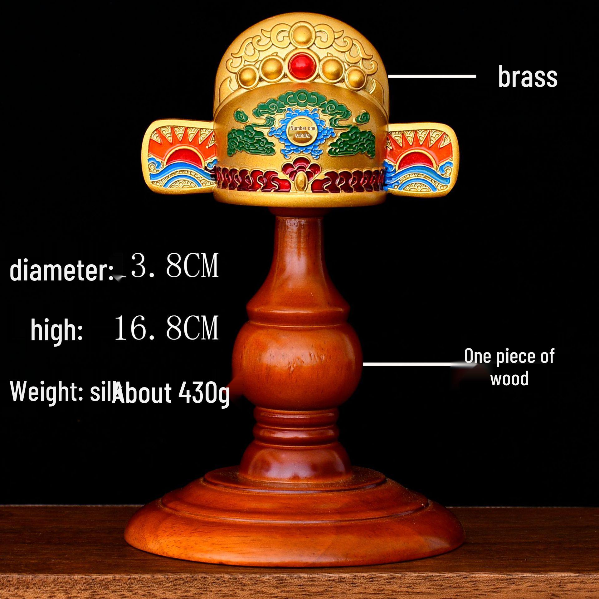 Creative Desk Ornament: Brass Scholar Hat Shape