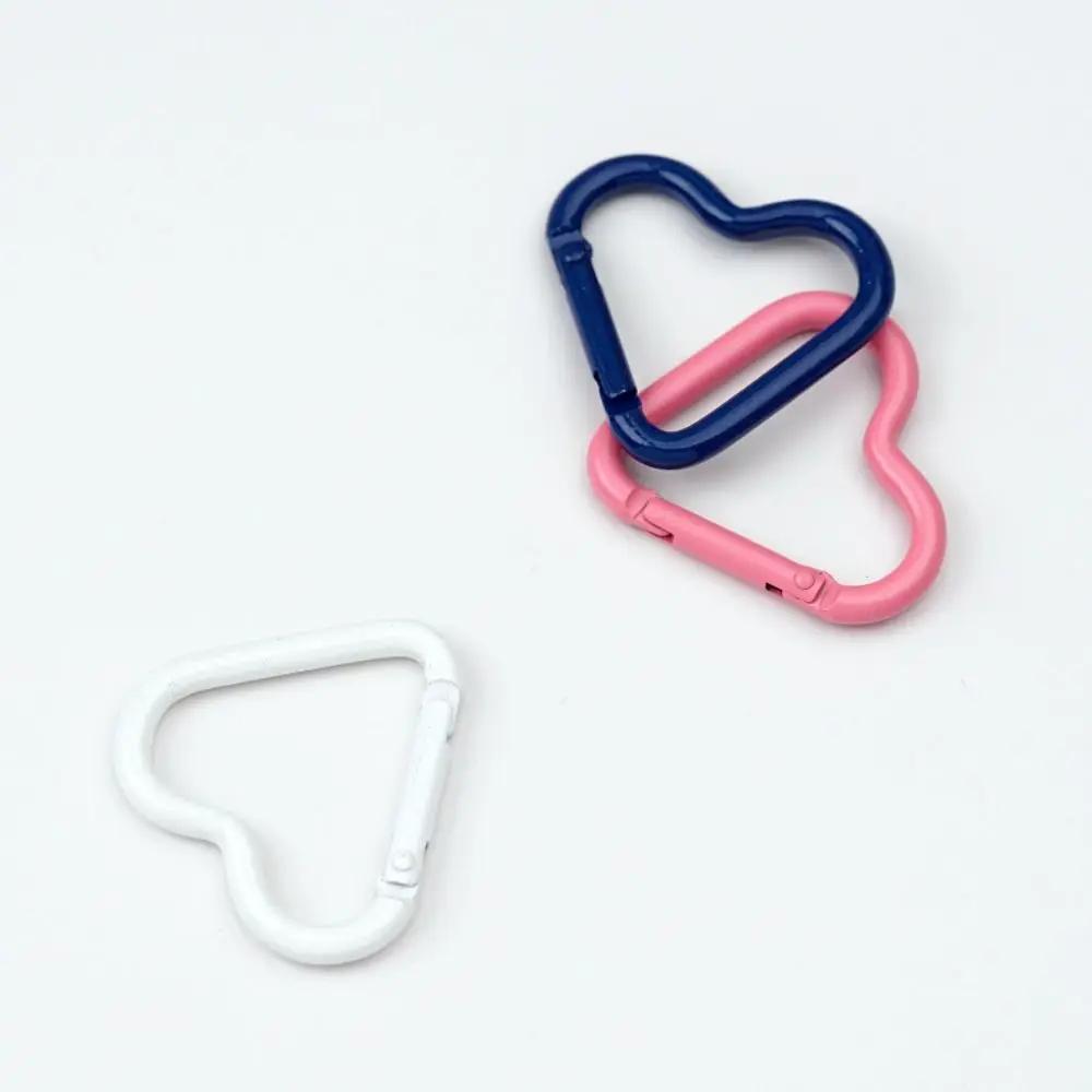 Heart-shaped Aluminum Carabiner Keychain Clip Outdoor Tools Water Bottle Keyring Hook Hanging Buckle Travel Kit Accessories