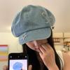 Y2K Vintage Denim Hat Sweet Women Artist Hat Simple Star Pattern Berets Cap  Girls