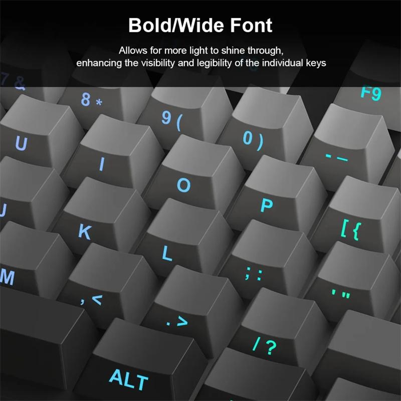 Keycap Set Side Engraved Gradient Color 134 Keys Pbt Double Sided Printed Shiny Backlit Keycaps For Mechanical Keyboards