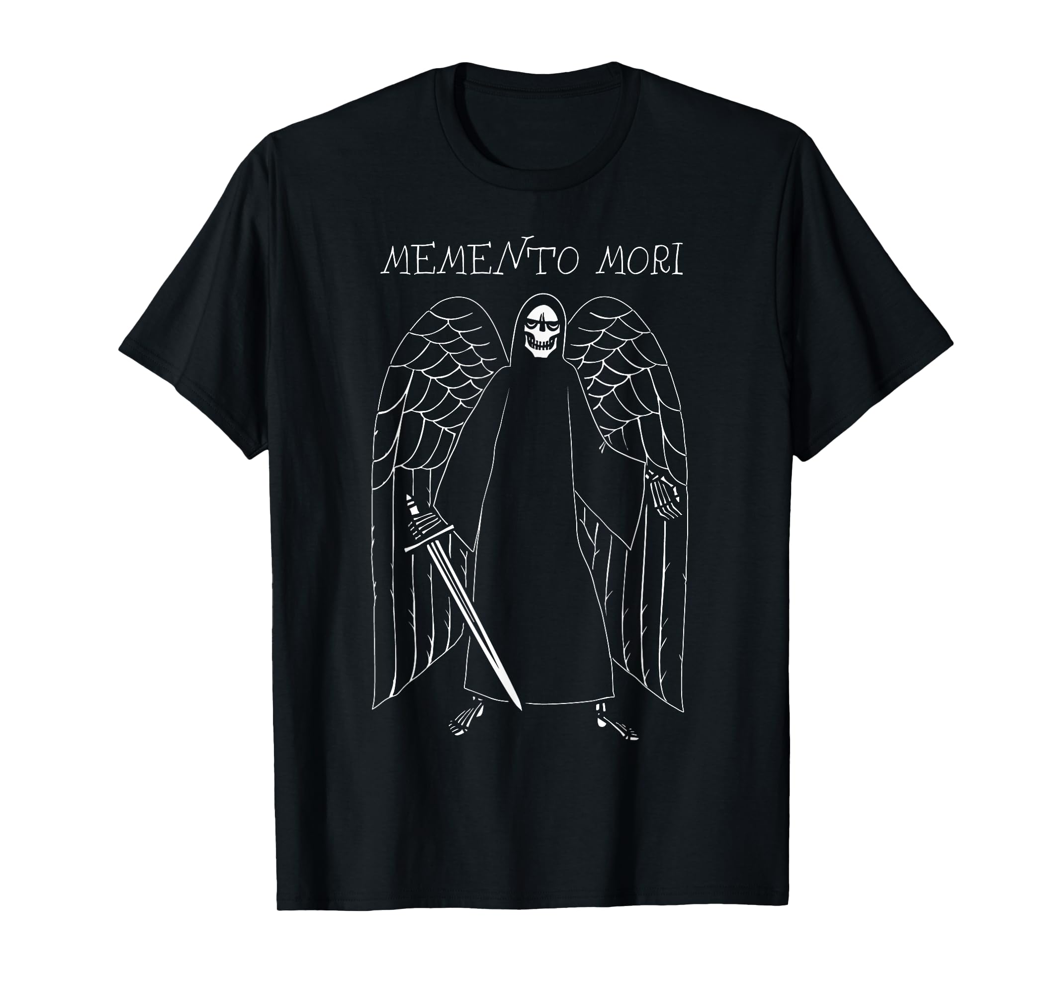 Футболка Memento Mori Череп Смерти Жнец с Мечом и Крыльями