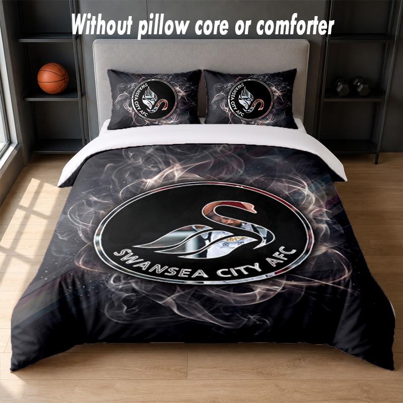 Set Biancheria da Letto Swansea City Design 1 Copripiumino + 2 Federe Morbido Traspirante Biancheria da Letto per la Casa