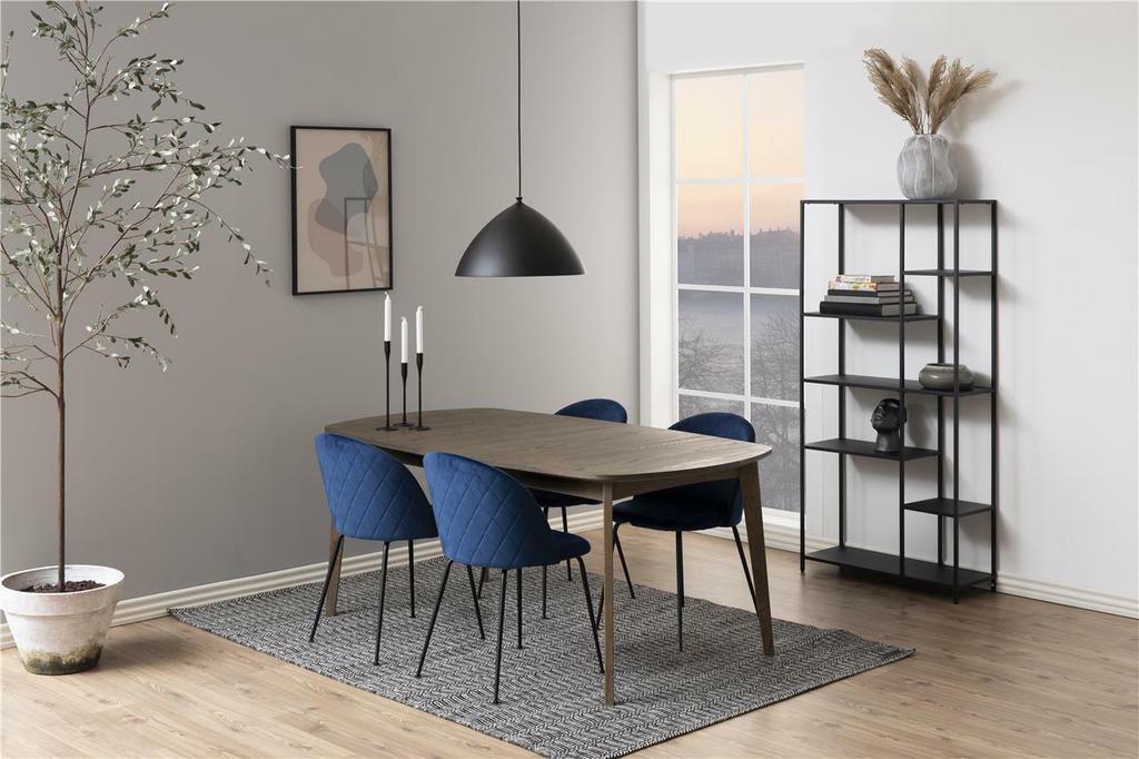 Louise UPHOLSTERED CHAIR, BLUE, METAL LEGS