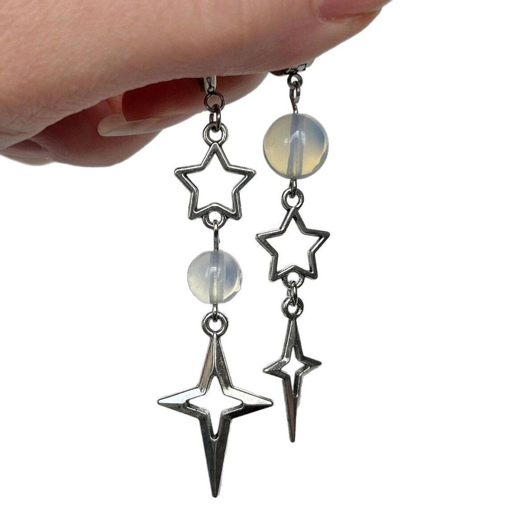 Y2K Goth Opal Mismatched Cute Hypoallergenic Dangle Earrings