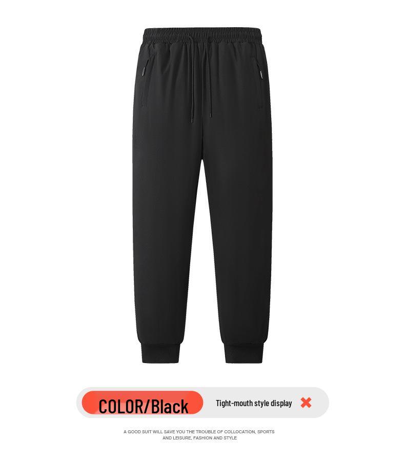 Herren Baumwoll-Sweathose mit Fleecefutter - Warme, verdickte, gerippte Freizeithose für Herbst und Winter.