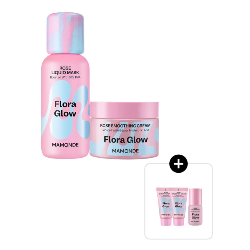 Flora Glow Rose Liquid Mask 80ml + Smoothing Cream 50ml