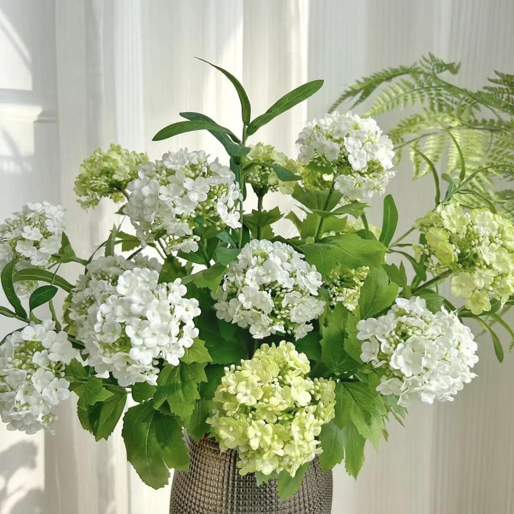 Hydrangea Silk Flower Arrangement for Dining Table and Living Room Decor