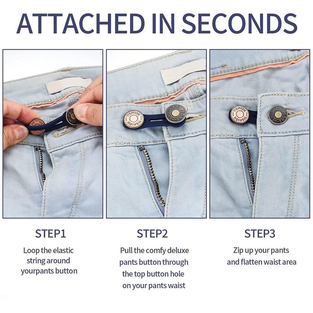 4/6pcs Jeans Button Extender Universal Pants Extender Button for Women Men Adjustable Elastic Waist Silicone Extender Buckle Set
