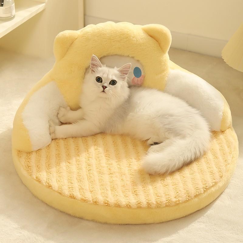 Winter Cat Bed Deep Sleep Warm Pet Cushion for Small Cats Dogs with Pillow Cat Nest Kennel Mat Pet Beds Products
