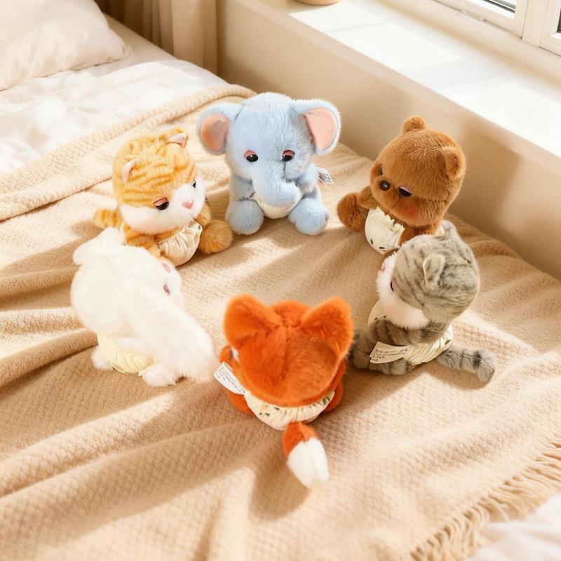 1422Cm Kawaii Paper Diaper Plush Animal Toy Stuffed Sitting Fox Cat Bear Bunny Elephant Doll Appeasing Companion Gift