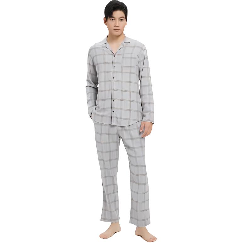 Calvin Klein Casualowe spodnie do spania w domu z żakardowym pasem, wygodne, męskie, szara krata NM1429O-7SI