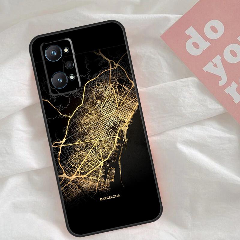

Чехол-карта города Париж Лондон Амстердам для Realme C65 C67 C71 C63 C61 C55 C51 C53 C35 C75 11 12 13 14 15 Pro Plus GT6 GT7 Pro Realme C15