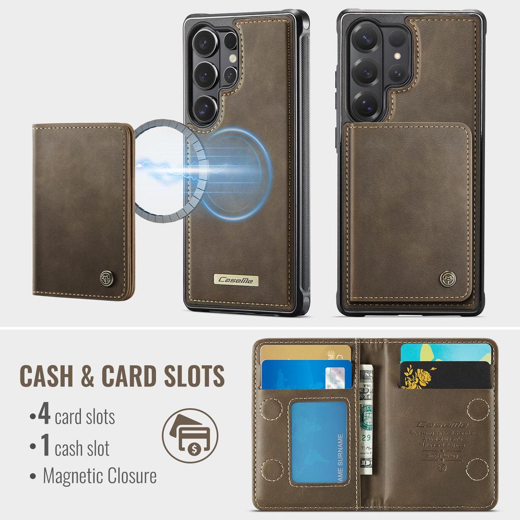 Samsung S26 Ultra Phone Case with Card Holder & Wireless Charging Stand