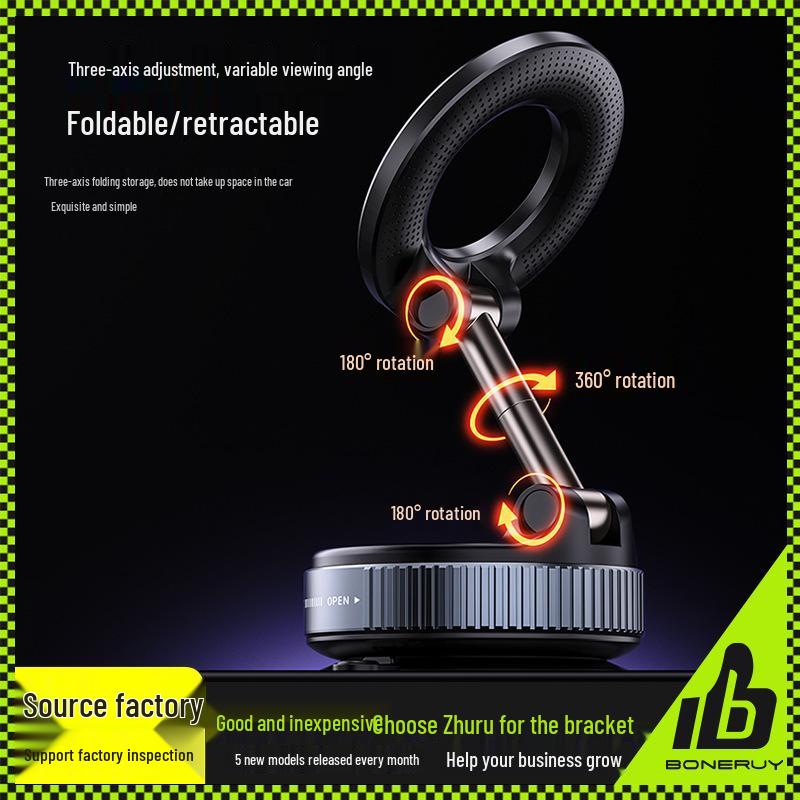 Multifunctional Magnetic Phone Holder with Vacuum Suction for Car & Desktop - Anti-Shake Design 2025