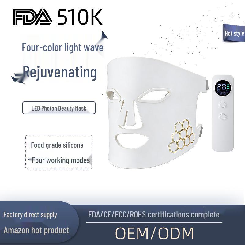 Photon LED Silicone Mask with FDA 510K Approval for Infrared Light Skin Rejuvenation & Blue Spectrum Therapy