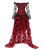 Damen Vintage Steampunk Korsettkleid Viktorianisch Retro Gotisches Korsett Oberteil Burlesque Spitze Korsett und Bustiers Röcke Set