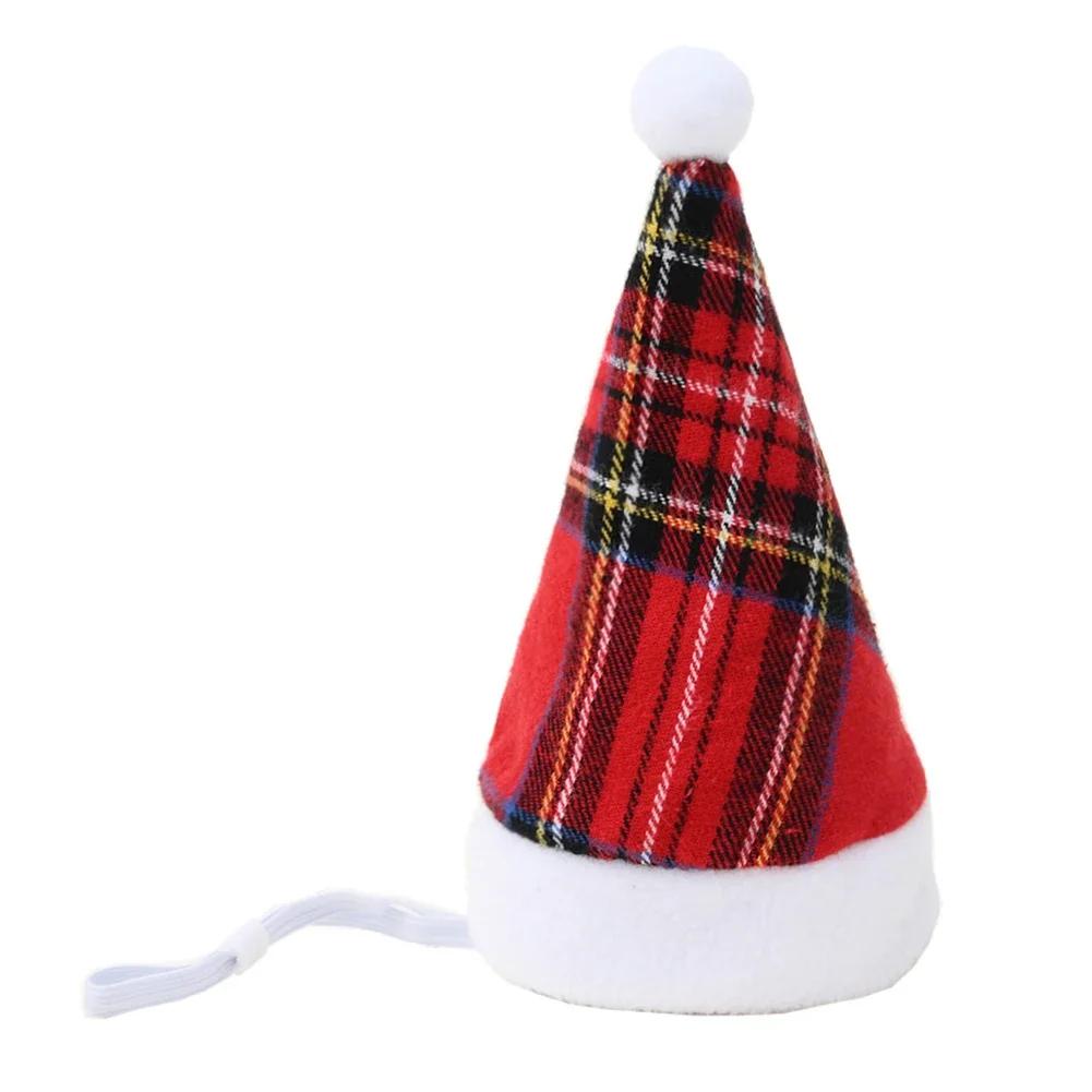 Chapéu de Cão Chapéu de Natal Listrado para Animais de Estimação Multicolorido Gato Cão Fantasia Chapéu para Cabeça Chapéus para Cães de Estimação para Decoração de Festa de Natal