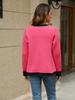 French high-end small fragrant style jacket autumn casual contrasting color V-neck knitted cardigan