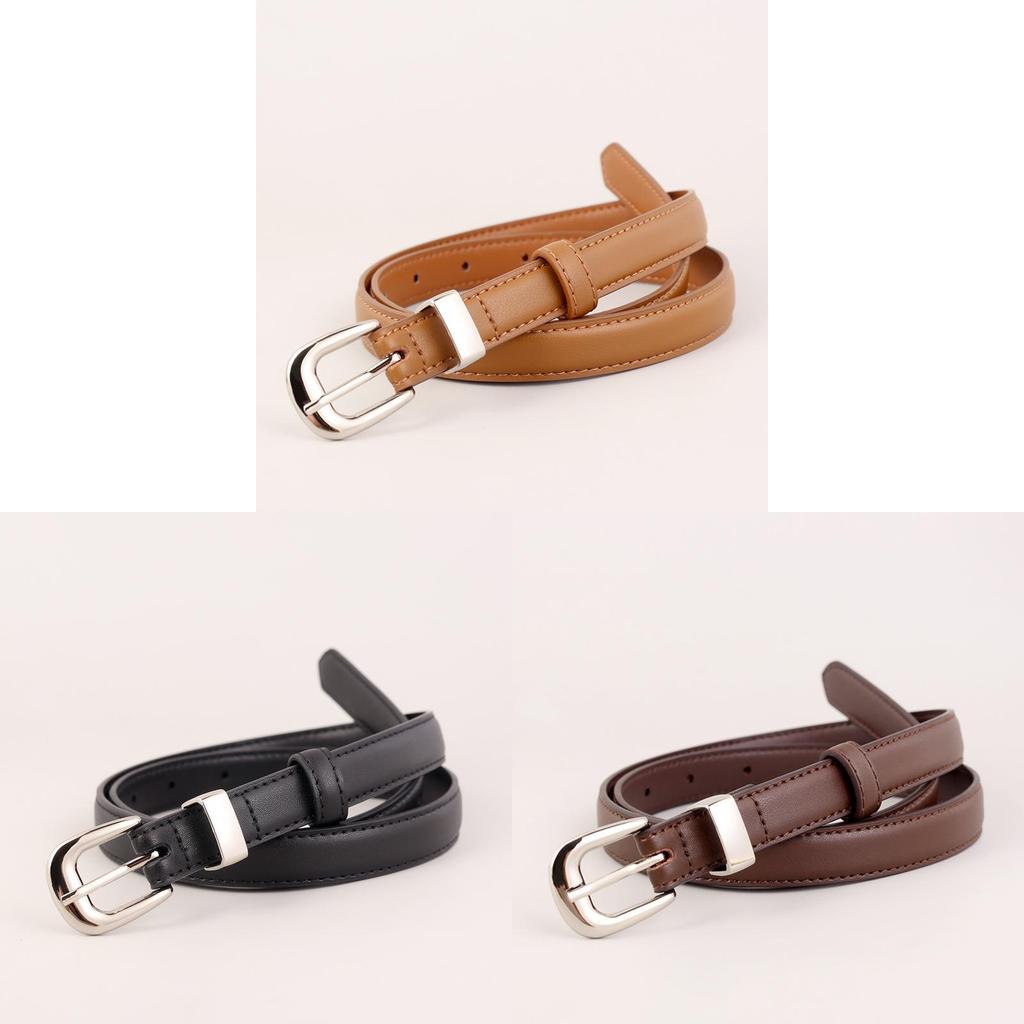 Leather Womens Belt With Pin Buckle For Casual Office Style