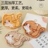 Cute cartoon running kitten hand towel hanging children's handkerchief thickened coral fleece kitchen bathroom hanging