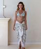 Loe Morgan Floral Bikini + Maxi Sarong Set (3Pcs) 2Colors