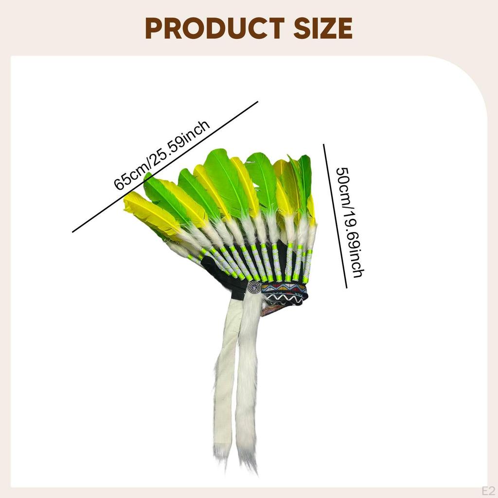Feather Headdress Cosplay Adults Hat Masquerade Native American