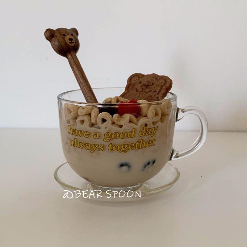Bear Cutlery Wooden Spoon Tableware Walnut Coffee Spoon Handmade Honey Spoon Jam Spoon Kitchen Accessories Eco Friendly Products