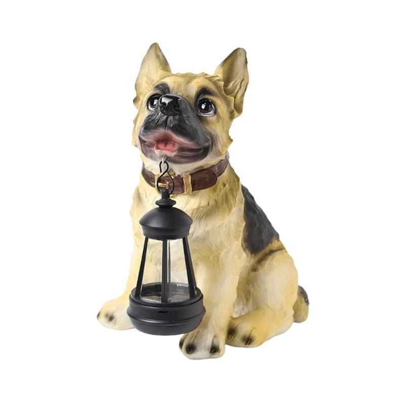 

Garden Dog Statues Outdoor Decoration Resin Solar Light Outdoor Statue Led Garden Decoration Windproof Lamp Ornaments