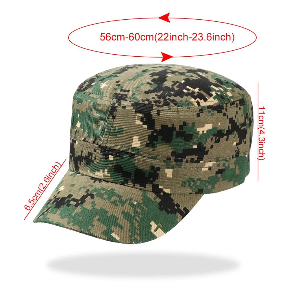 Men Women Camping Fishing Combat Flat Top Hat Baseball Cap Headwear Sun Protection Cap