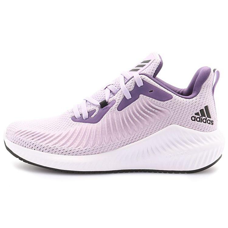 Adidas Alphabounce 3 Sports Fabric Non-Slip Wear-Resistant Low-Top Long Distance Running Shoes Women Sneakers Light-Purple EG1385
