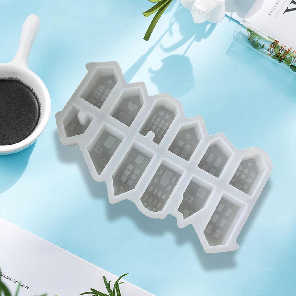 Forma na świece 3D w stylu nordyckim dom 12-dołkowa mini domki gips beton cement forma DIY gips architektura do dekoracji domu prezenty