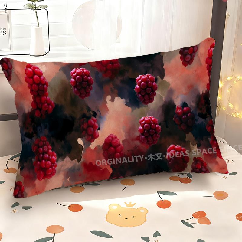 Berries-Inspired Patterned Pillowcase Suitable For Sofa Bedroom Car Pillow Cover Cushion Rectangular Back Cushion