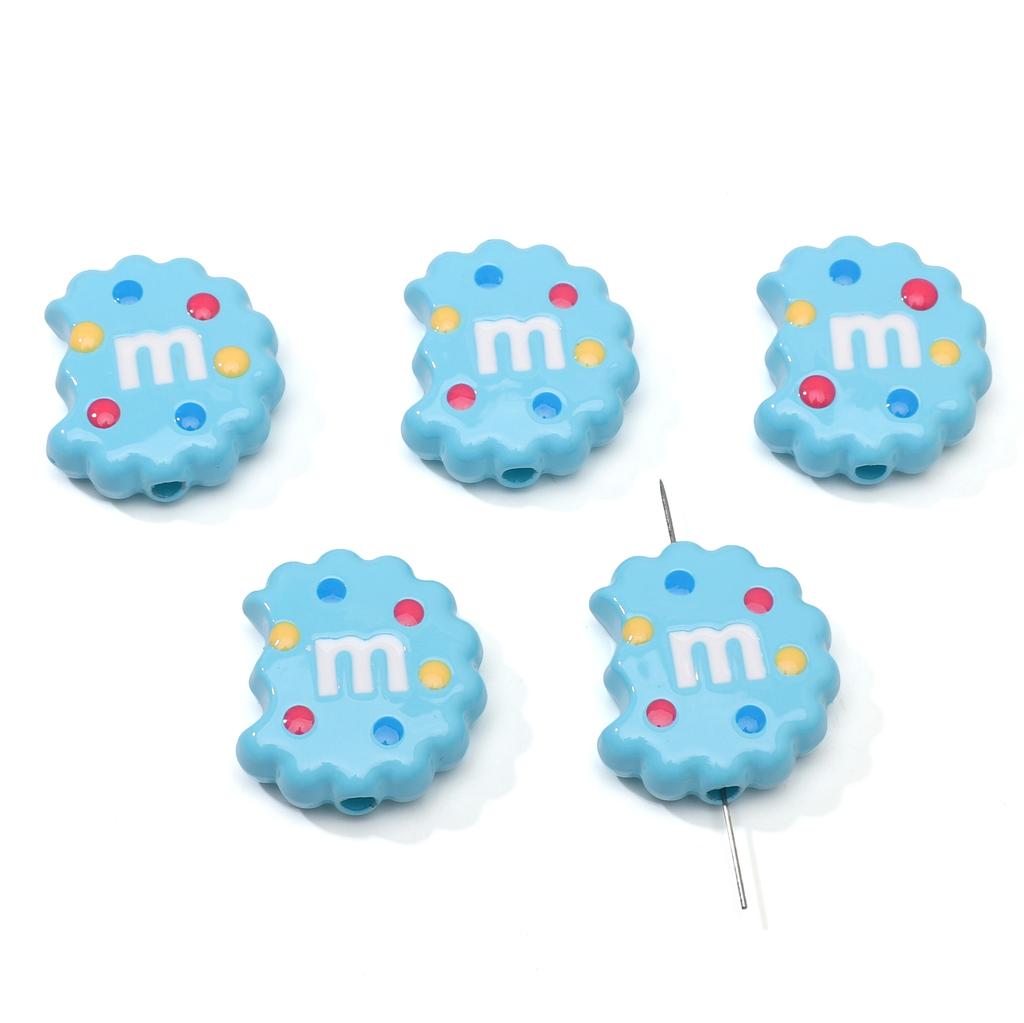 Doppelseitige Keks-Anhänger Emaille M Drip Design für DIY Schmuck 2 oder 10 Stück