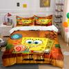 Yellow Sponge, Pink Snail. Bedding Sets Duvet Cover Sets Duvet Covers Pillowcases(1 * Duvet Cover 2 * Pillowcases, Without Duvet Insert)