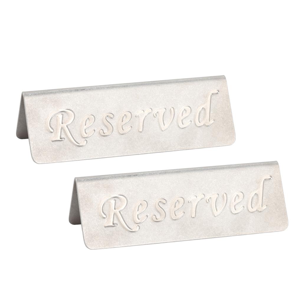 2Pcs Metal Stainless Steel Reserved Sign Double Sided Reserved Table Signs for Restaurants Bar Cafe
