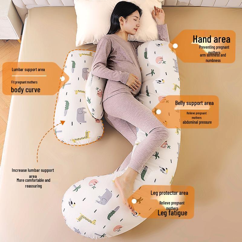 U-Shaped Multifunctional Pregnancy Pillow for Back and Belly Support