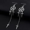 Women's Drop Dangle Earring Five-pointed Star Pendant Sacred Black Sword Gothic Jewelry Earring for Women Teens Girls