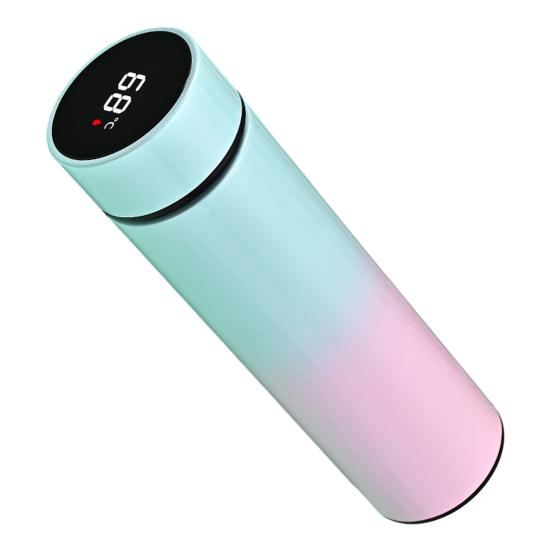Yousheng Smart Thermal Mug with Temperature Display 500ML Stainless Steel Vacuum Insulated Bottle Tea Bag Filter Portable Travel Cup for Hot Cold