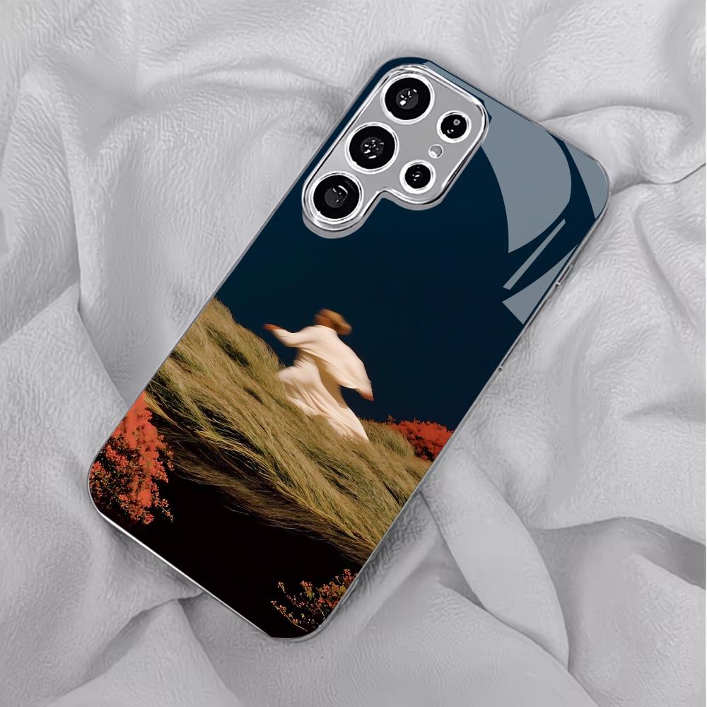 Painting Atmosphere Simplicity High-end Electroplating Glass PhoneCase for Samsung Galaxy S26 S25 S24 S23 S22 S21 FE,Ultra,Plus