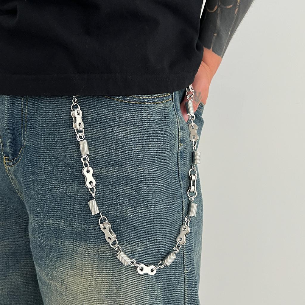 SHIXIN Hip Hop Punk Rivet Beads Pants Waist Chain for Men Women Rock Double Layered Belt Jeans Chain Street Jewelry Accessories