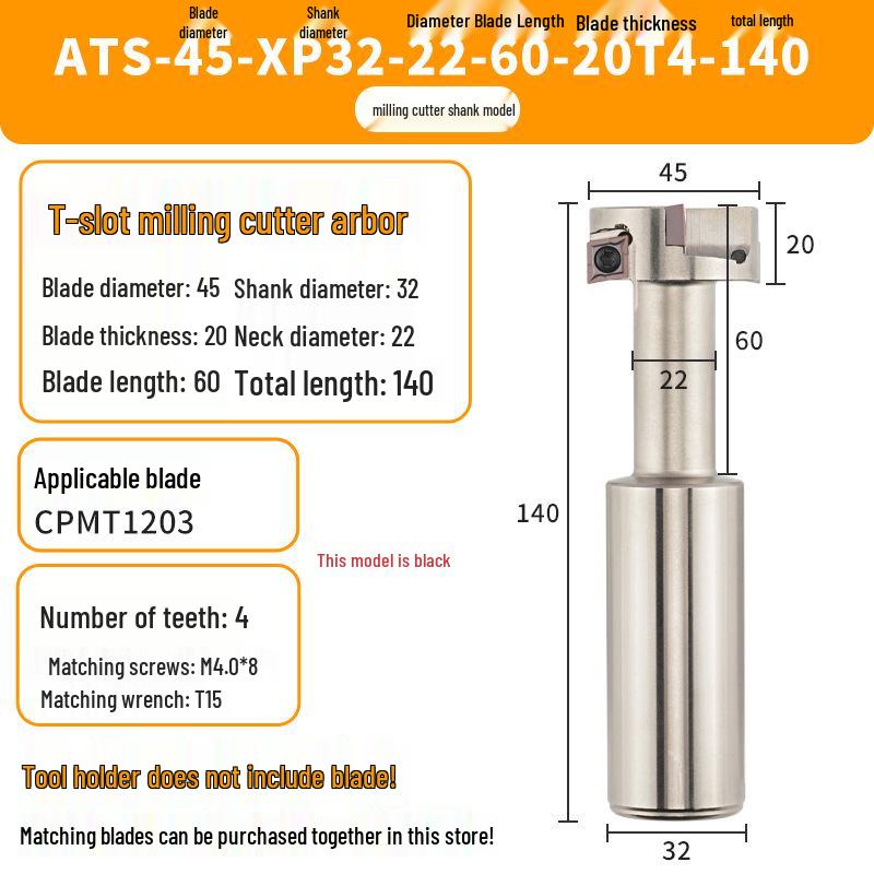 T-Slot Trapezoidal Milling Cutter for Shank Machining Center, Side Milling, and Grooving (Sizes: 21, 25, 32, 36, 40, 50, 60)