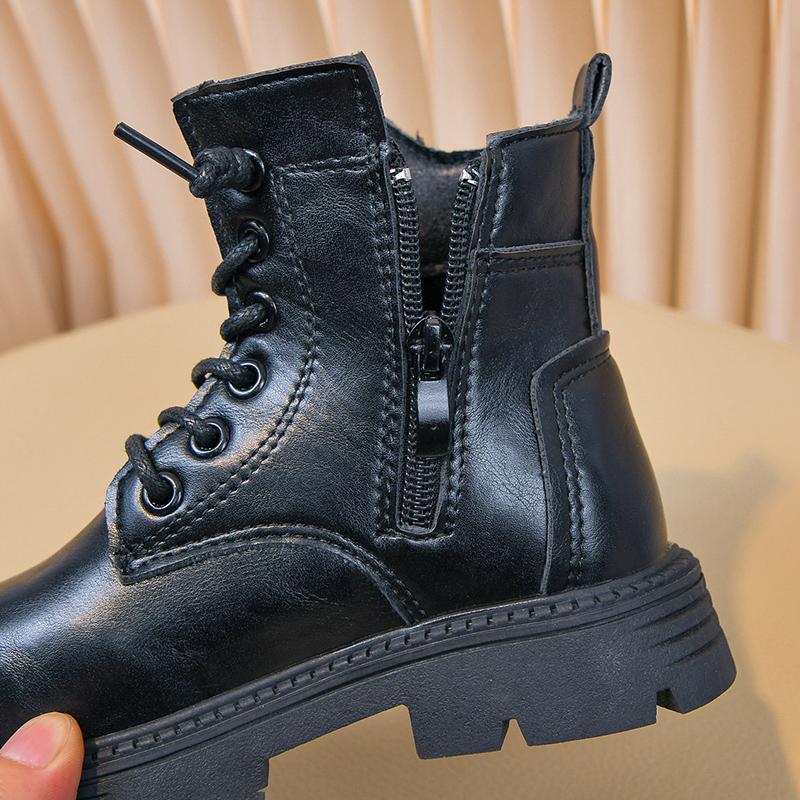 Warme gefütterte Kinder Martin Boots Hohe Schuhe Für die Schule Gehen und Tägliche Aktivität Jugend Alltagsschuhe Lässige Spielschuhe Größen 26-37